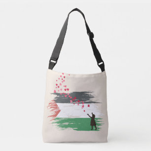 Ajustable Sac cabas croisé avec drapeau palestinien en détre