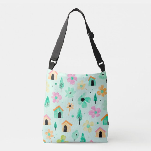 Ajustable Sac cabas d'art floral moderne (Devant)