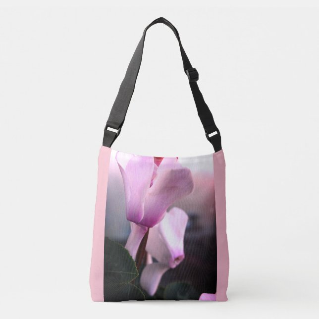 Ajustable Sac carrossable à fleurs roses sur toute impressio (Devant)