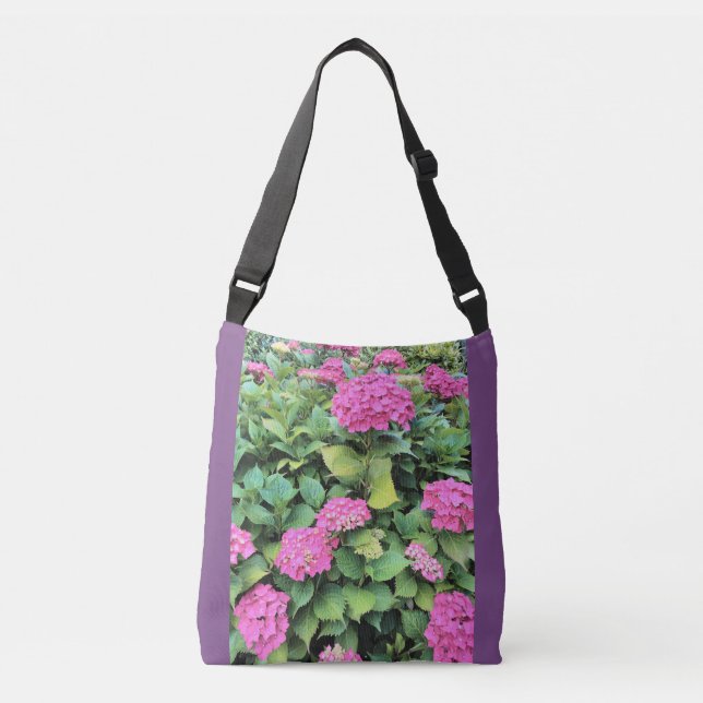 Ajustable Sac carrossable à fleurs roses sur toute impressio (Devant)