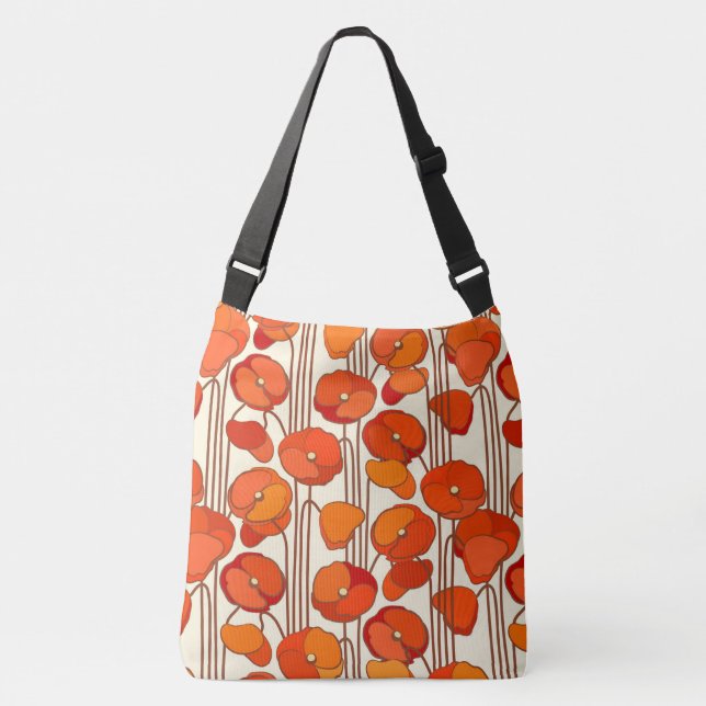 Ajustable Sac carrossable Art Nouveau Poppies (Devant)