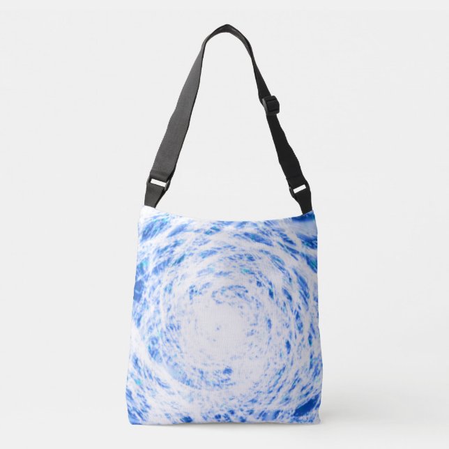 Ajustable Sac carrossable bleu et blanc (Devant)