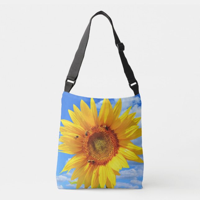 Ajustable Sac carrossable de tournesol et d'abeilles (Devant)