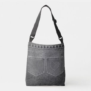 Ajustable Sac carrossable "noir & blanc" Jean Look