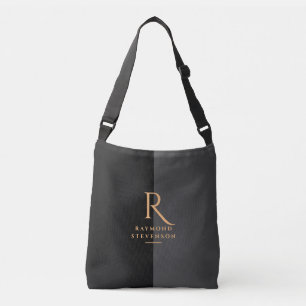 Ajustable Sac carrossable noir et or chic