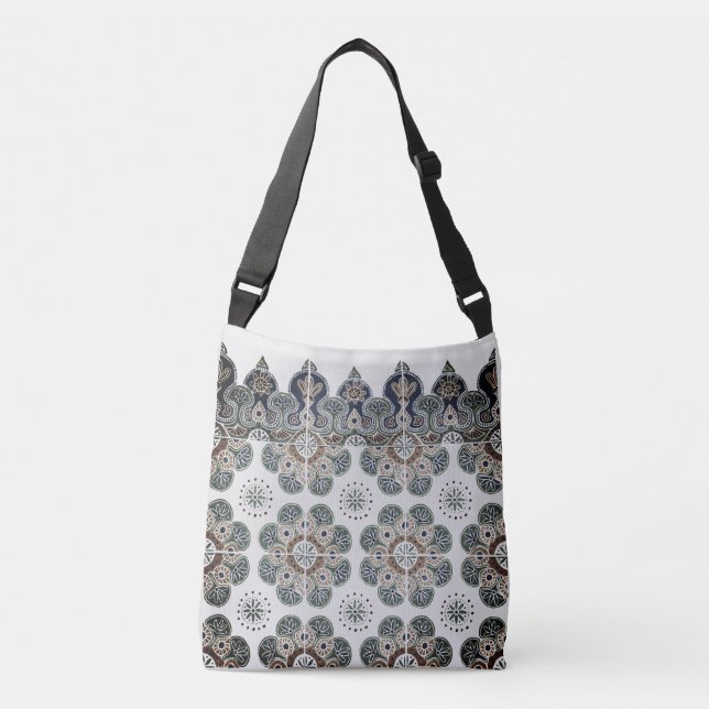 Ajustable Sac carrossable noir et turquoise (Devant)