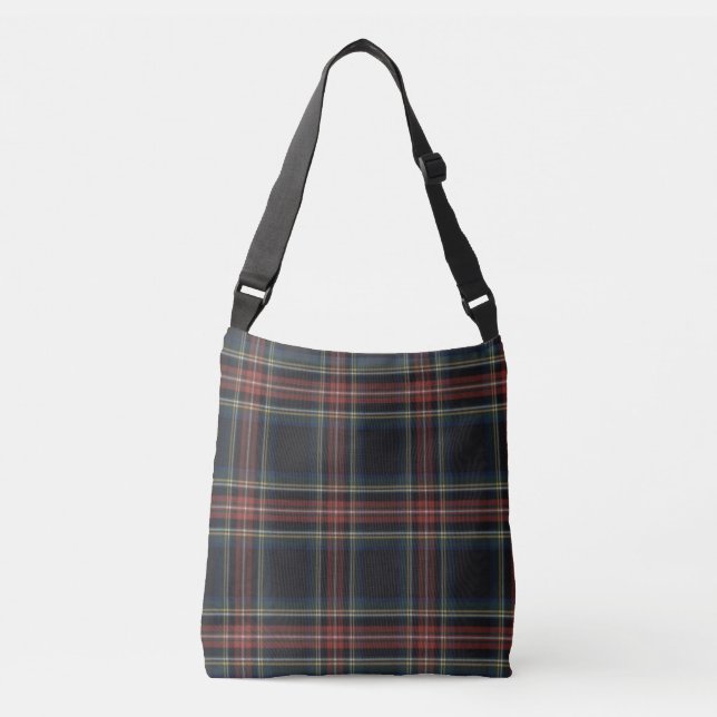 Ajustable Sac carrossable tout-sur-impression Tartan, moyen (Devant)