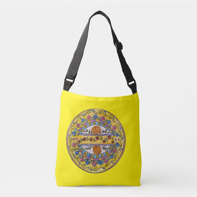 Ajustable Sac carrossal circulaire Floral Design (Devant)