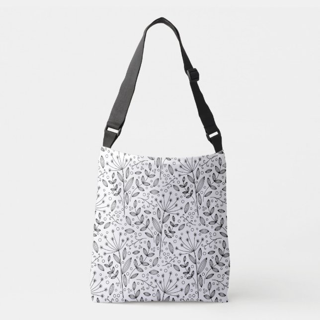 Ajustable Sac carrosserie moderne à doodles fleuris (Devant)