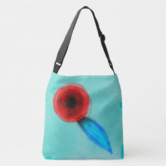 Ajustable Sac croisé d'art de coquelicot rouge