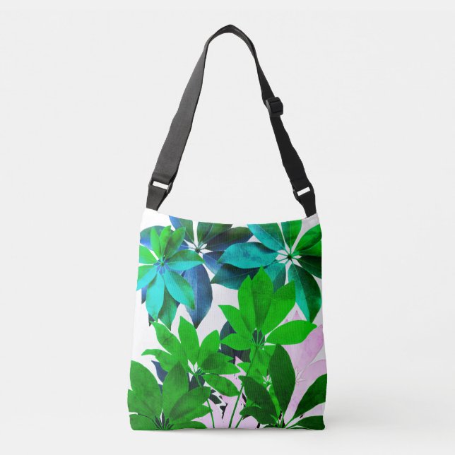 Ajustable Sac croisé Feuille vert (Devant)