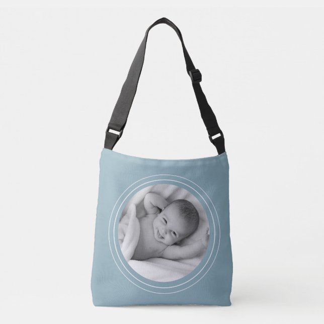 Ajustable Sac croisé personnalisé bleu (Devant)