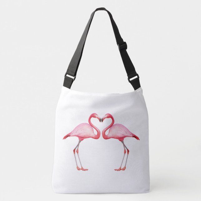 Ajustable Sac Crossbody - Les Flamants roses roses doivent ê (Devant)