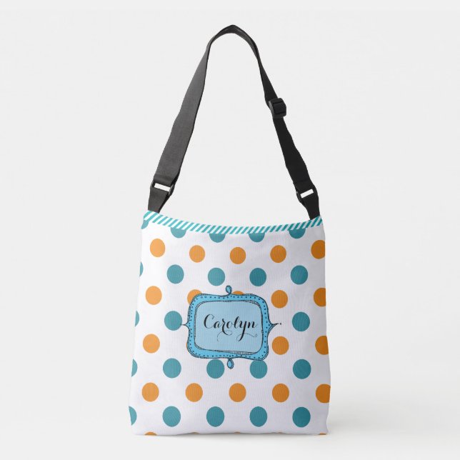 Ajustable Sac Customisé bleu et orange (Devant)