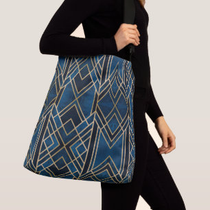 Ajustable Sac de carrosserie - Art Déco Bleu & Or Miroir