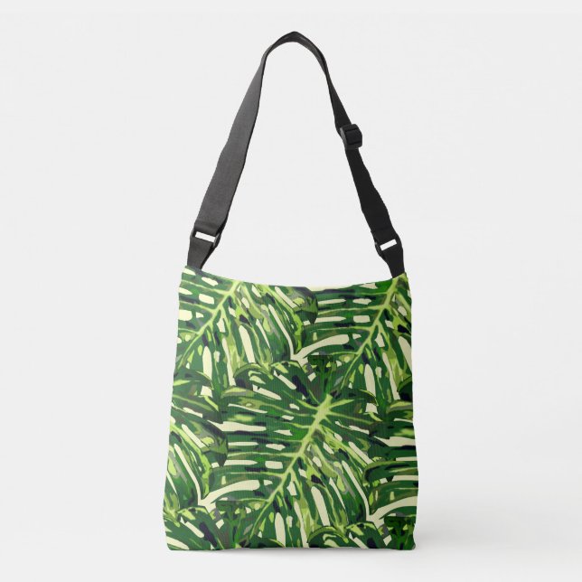 Ajustable Sac de carrosserie Feuille de Monstera Tropical (Devant)