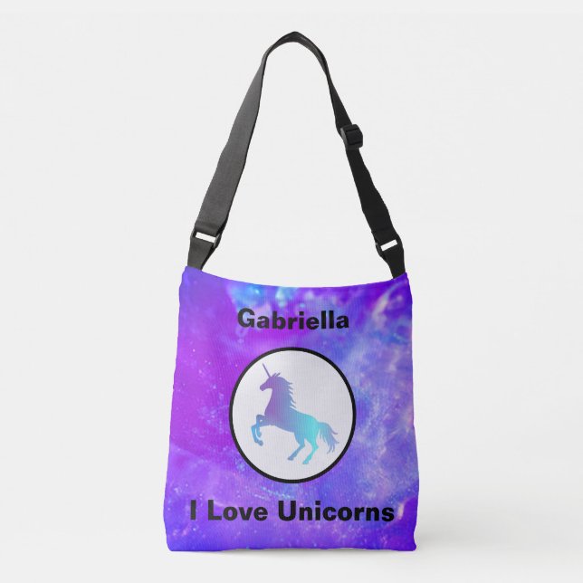 Ajustable Sac de carrosserie Unicorn - "I Love Unicorns" (Devant)