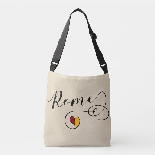 Ajustable Sac de coeur de Rome, Italie, Drapeau romain (Devant)