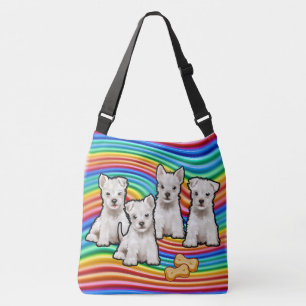 Ajustable Sac de fourre-tout de chiots d'arc-en-ciel grand