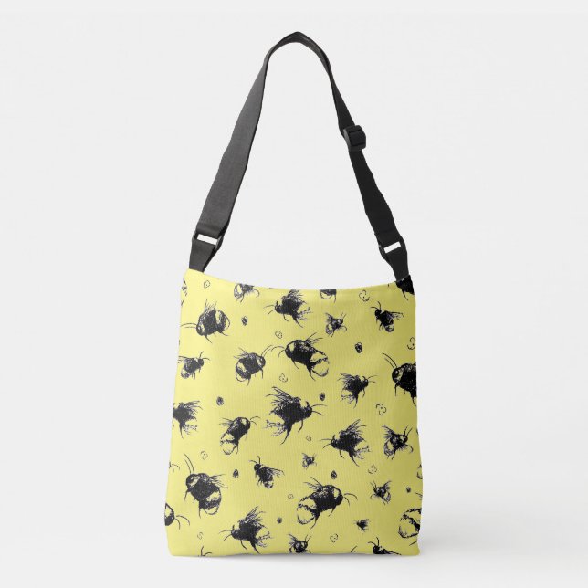 Ajustable Sac de voyage à thème bee jaune pour maman (Devant)
