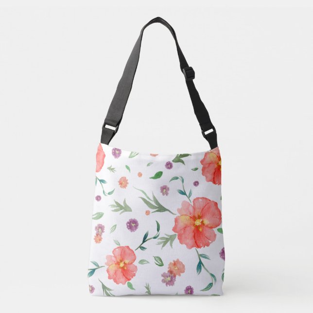 Ajustable Sac floral d'aquarelle mignonne pour usage quotidi (Devant)