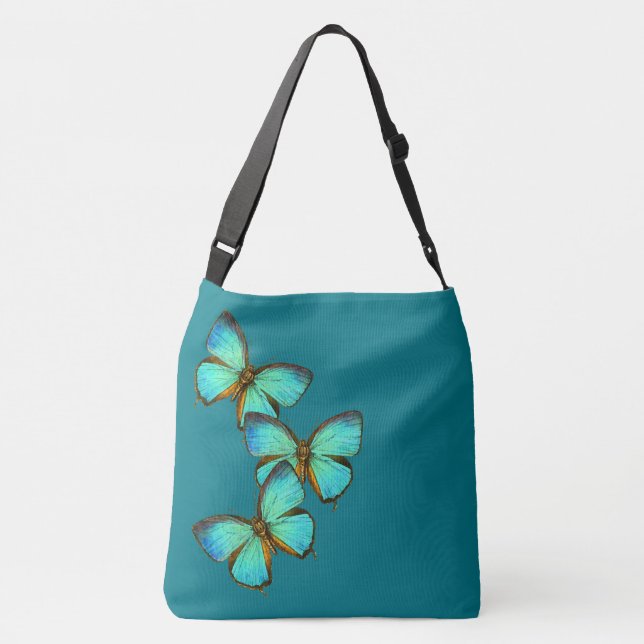 Ajustable Sac fourre-tout à faune de papillons de bleu de (Dos)