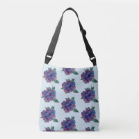Sac fourre-tout à impression de dessin de fleur bl