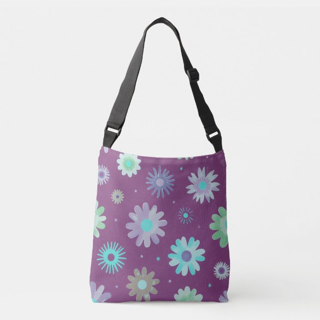 Ajustable Sac fourre-tout à motif floral abstrait (Devant)