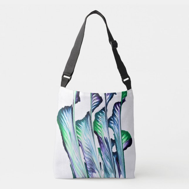 Ajustable Sac fourre-tout abstrait fleur violette verte Pain (Devant)