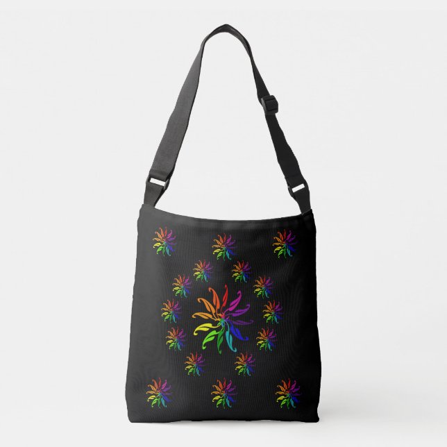 Ajustable Sac fourre-tout (ao) - Roues de couleurs sur fond  (Devant)