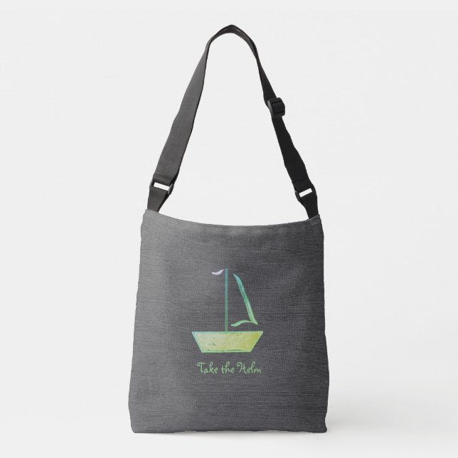 Ajustable sac fourre-tout aux nuances de voilier vert (Devant)