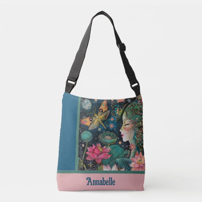 Ajustable Sac fourre-tout Crossbody Enchanted En Fleurs De L (Devant)
