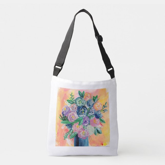Ajustable sac fourre-tout d'art floral (Devant)