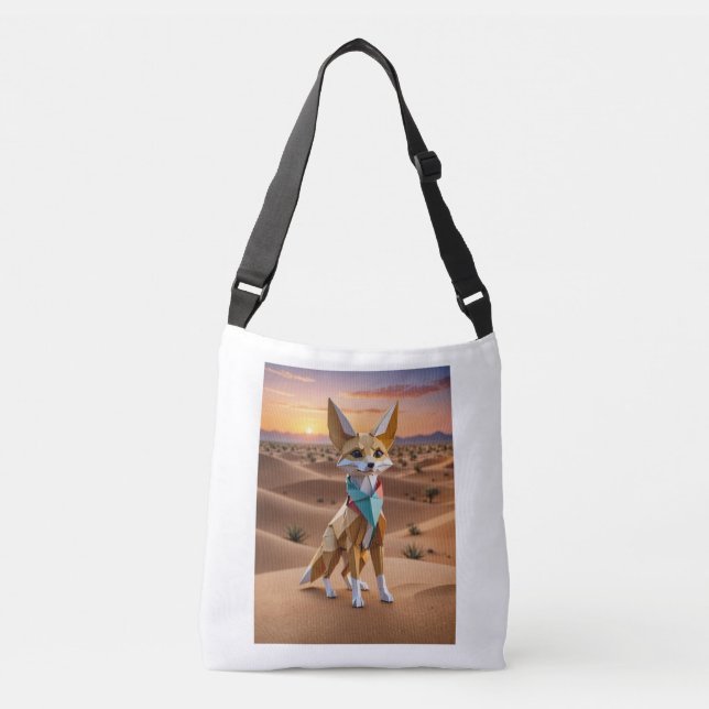 Ajustable Sac fourre-tout de renard Origami Fennec (Devant)