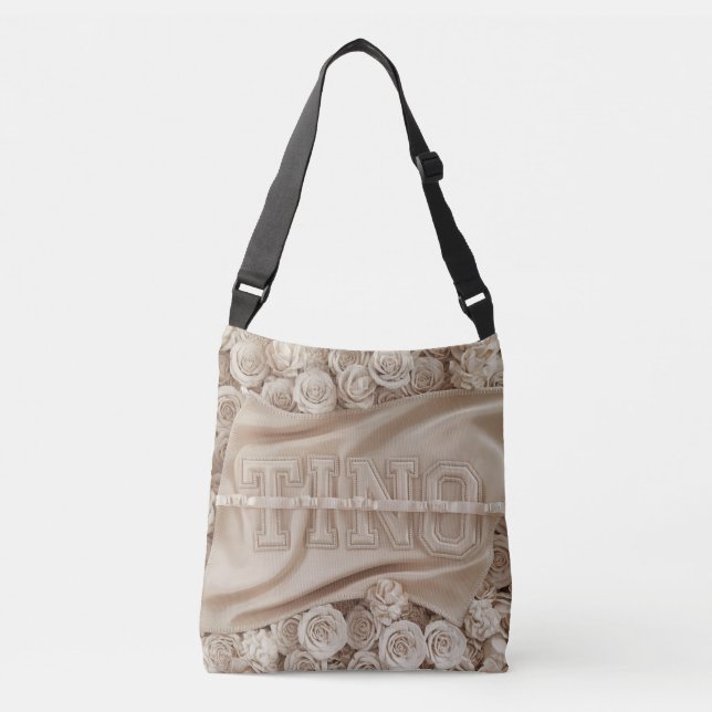 Ajustable SAC FOURRE-TOUT de Rose brodé TINO (Devant)