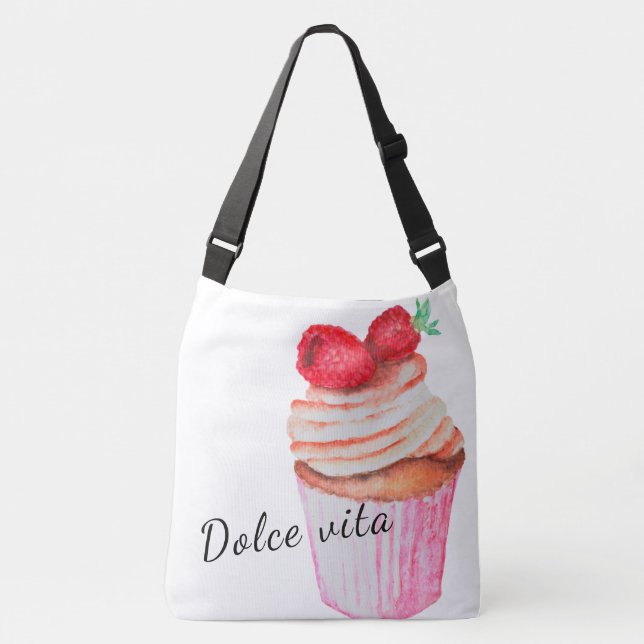 Ajustable Sac fourre-tout Dolce vita avec design cupcake fra (Devant)