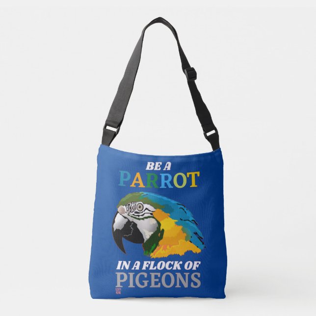 Ajustable sac fourre-tout drôle "SOIS UN PARROT..." (Devant)