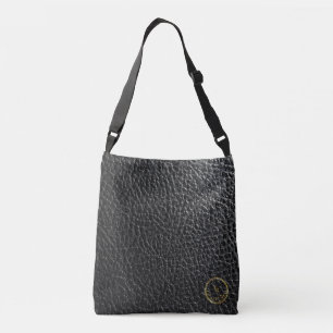Ajustable Sac fourre-tout en cuir noir