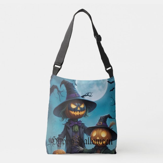 Ajustable Sac fourre-tout en duo de citrouille d'Halloween e (Devant)