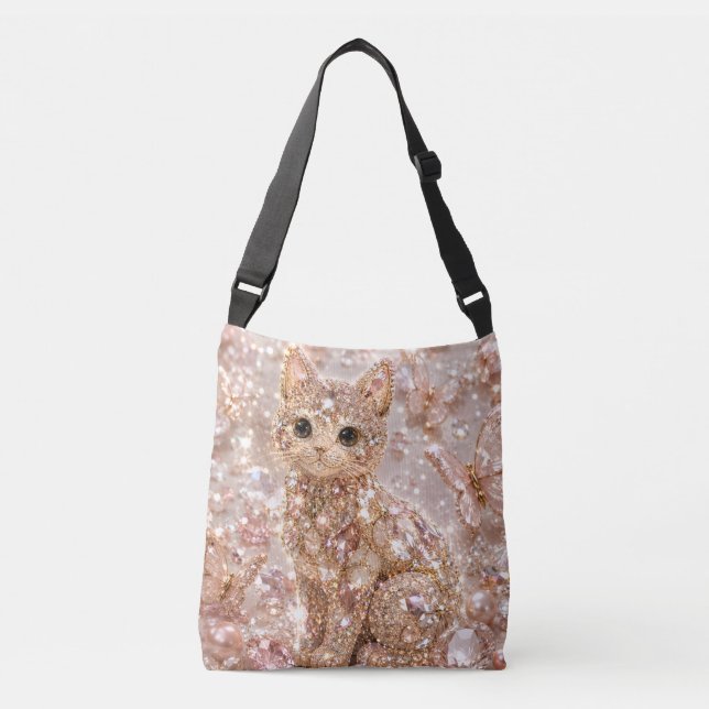 Ajustable Sac fourre-tout esthétique à chat mignon cristal é (Devant)