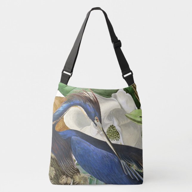 Ajustable Sac fourre-tout floral de héron d'Audubon à faune (Devant)