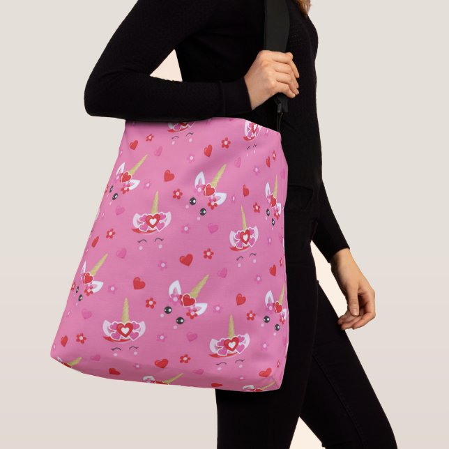 Ajustable Sac fourre-tout grande taille imprimé licorne inté (De près)