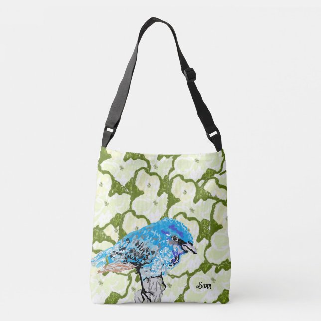 Ajustable Sac fourre-tout : Le paradis des oiseaux bleus (Dos)