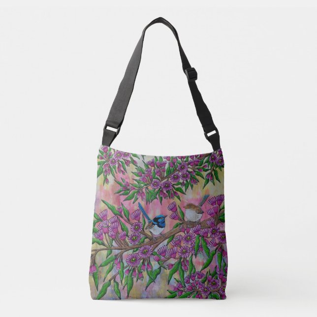 Ajustable Sac fourre-tout Messenger Fairy Wrens (Devant)