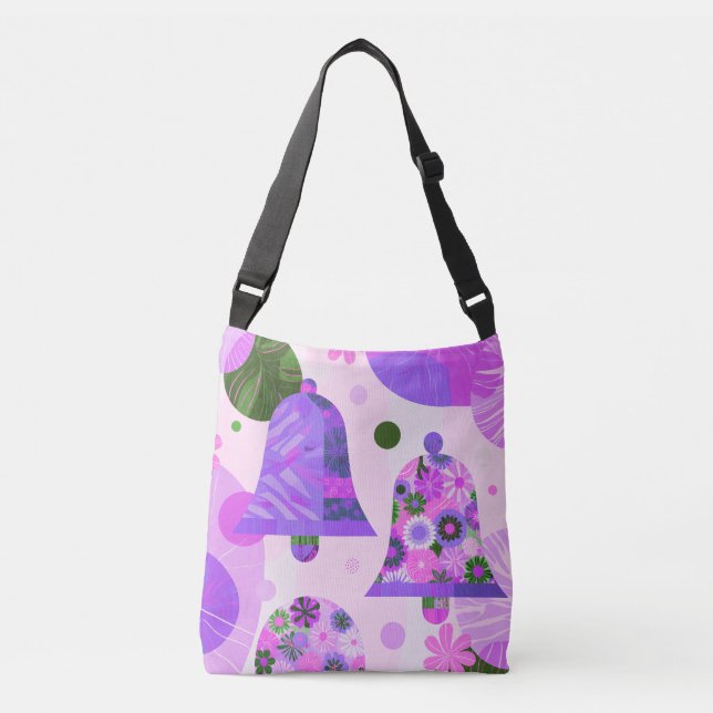Ajustable Sac fourre-tout moderne floral violet doux (Devant)