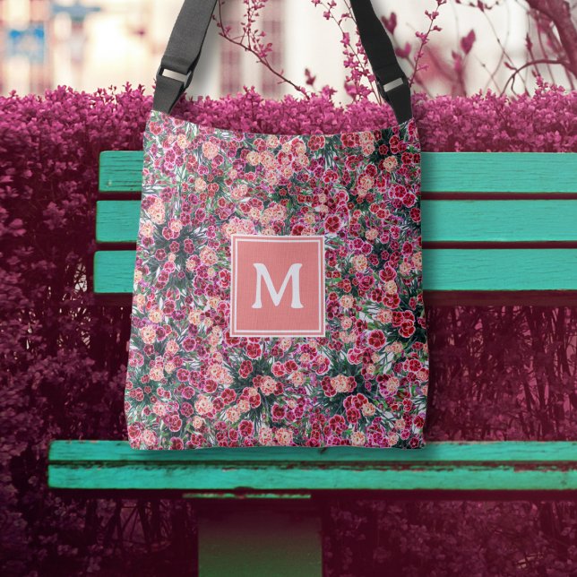 Ajustable Sac fourre-tout monogramme de pêche rose rouge à m (Créateur téléchargé)