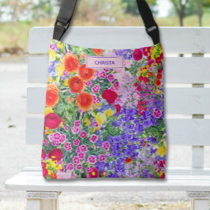 Ajustable Sac fourre-tout motif aux fleurs colorées d'aquare