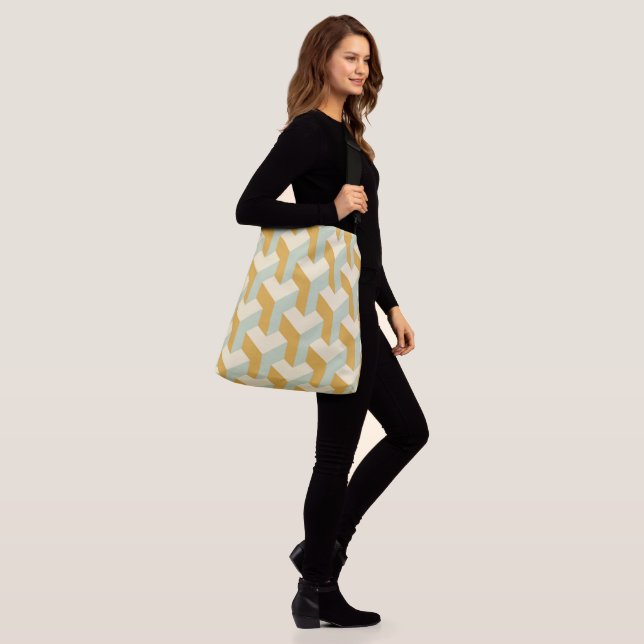 Ajustable sac fourre-tout "MUSTARD JAUNE GÉOMÉTRIQUE" CROSS- (Sur le modèle)
