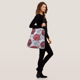 Ajustable Sac fourre-tout Peony tiré à la main - Élégant cri