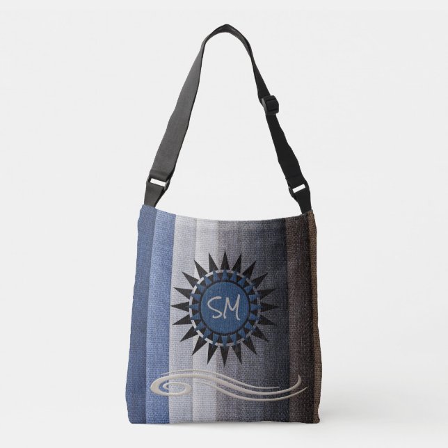 Ajustable Sac fourre-tout personnalisé Tons Bleus Naturels   (Devant)